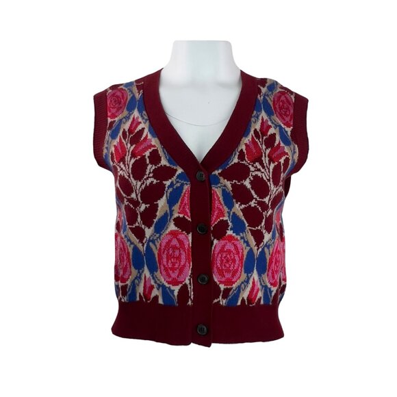 Maeve Jackets & Blazers - Maeve Floral Sweater Vest